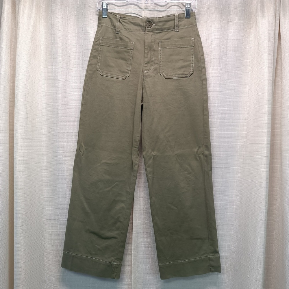 Bagatelle Collection Olive Green Wide Leg Utility Crop Pants Womens 2 Casual‎